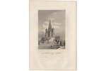 steel engraving, Moscow, St. Basil's Cathedral, Russia, Germany, mid-19th cent., 14.8 х 10.4 (26 х 1...