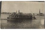 postcard, World War I, Germans on a barge, 1919, 14 x 8.8 cm...