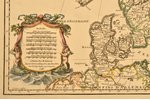 karte, Ziemeļrietumu Eiropa, Francija, 1708 g., 54 х 74 cm...
