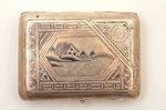 snuff-box, silver, 84 standard, 202.8 g, niello enamel, gilding, 11.6 x 8.5 x 2.7 cm, 1908-1917, Mos...