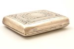 snuff-box, silver, 84 standard, 202.8 g, niello enamel, gilding, 11.6 x 8.5 x 2.7 cm, 1908-1917, Mos...