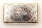 snuff-box, silver, 84 standard, 144 g, niello enamel, gilding, 11.5 x 6.75 x 2.75 cm, 1893, Moscow,...