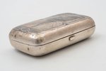 snuff-box, silver, 84 standard, 87.40 g, niello enamel, gilding, 9.3 x 5.3 x 2.6 cm, 1881, Moscow, R...