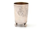 beaker, silver, 84 standard, 35.83 g, engraving, 5.5 cm, 1896, Moscow, Russia...