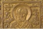 icon, Saint Nicholas the Wonderworker, copper alloy, Russia, the border of the 19th and the 20th cen...