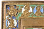 ikona, Svētais Nikolajs Brīnumdarītājs, vara sakausējuma, 6-krāsu emalja, Krievijas impērija, 19. un...