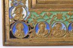 icon, Saint Nicholas the Wonderworker, copper alloy, 6-color enamel, Russia, the border of the 19th...
