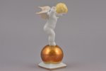 статуэтка, Ангел на золотом шаре, фарфор, Рига (Латвия), фабрика М.С. Кузнецова, 1937-1940 г., h 12....
