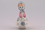 figurine, Girl with headscarf, non-standard painting, porcelain, Riga (Latvia), Riga porcelain facto...