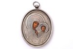 pendant icon, Kazan icon of the Mother of God, Panteleev's store, Gostiny Dvor, board, silver, paint...