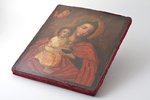 icon, Mother of God Adamovskaya, board, silver, painting, engraving, oklad weight 253.20 g, 84 stand...