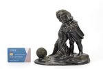figurine, Children, lizzard and a ball, ceramics, Lithuania, USSR, Kaunas industrial complex "Daile"...