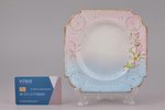 dekoratīvs šķīvis, porcelāns, Gardnera porcelāna rūpnīca, Krievijas impērija, 1870-1890 g., 15 x 15...