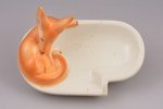ashtray, "Fox", faience, Riga Ceramics Factory, Riga (Latvia), 1940-1941, 7.6 x 13.5 x 8.1 cm, hairl...