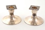 pair of candlesticks, silver, 830 standard, total weight of items 102.75, h 6 cm, 1941, Helsinki, Fi...