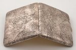 портсигар, серебро, "Самородок", 830 проба, 188 г, 9.7 x 8.8 x 1.9 см, 1921 г., Турку, Финляндия...