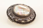 sakta, silver, 19.85 g., the item's dimensions Ø 44.5 cm, mother-of-pearl, the 30ties of 20th cent.,...