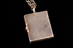 a pendant, Book, with message on pages, silver, 84 standard, 9.20 g., the item's dimensions 2.6 x 1....