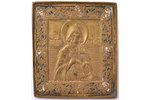 icon, Saint Niphon of Athos, copper alloy, 2-color enamel, Russia, the border of the 19th and the 20...