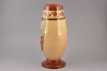 vase, ceramics, M.S. Kuznetsov manufactory, sketch by Romans Suta, Riga (Latvia), 1934-1940, 33 cm,...