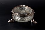 candy-bowl, silver, "Boat", 88 standard, cut-glass (crystal), 33 x 8.8 x 4.4 cm, trading house of Bo...