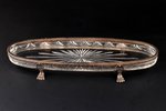candy-bowl, silver, "Boat", 88 standard, cut-glass (crystal), 33 x 8.8 x 4.4 cm, trading house of Bo...