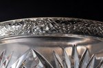 candy-bowl, silver, 875 standard, cut-glass (crystal), Ø 13 cm, h (with handle) 13 cm, the 30ties of...