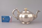 tējkanna (tējas uzlējumam), sudrabs, 84 prove, 491.5 g, apzeltījums, 12 x 22.5 x 14 cm, meistars Kar...