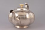 small teapot, silver, 84 standard, 491.5 g, gilding, 12 x 22.5 x 14 cm, by Carl Seipel, 1858, St. Pe...