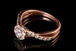 a ring, gold, 14 К standard, 3.23 g., the size of the ring 17, diamonds, 0.52 ct, Harr & Jacobs, in...