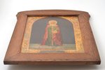icon, Saint Paraskeva, painted on zinc, painting on gold, Russia, the border of the 19th and the 20t...