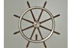 ship's wheel, with engraving "Destroyer Emir of Bukhara", brass, wood, Russia, the beginning of the...