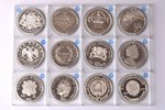 a set of 12 coins "XIX Olympic Winter Games Salt Lake City", 2002, various countries, silver, Proof,...