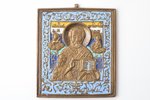 ikona, Svētais Nikolajs Brīnumdarītājs, vara sakausējuma, 5(6?)-krāsu emalja, Maskava, Krievijas imp...