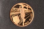 Niue, 5 dollars, 2013, 40th Anniversary of the Death of Paavo Nurmi, gold, fineness 900, 3.11 g, fin...
