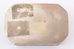 pill box, silver, 84 standard, 78.60 g, gilding, painted cloisonne enamel, 4.2 x 6.5 x 2.2 cm, 1908-...