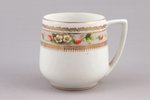 tea pair, porcelain, Gardner manufactory, hand-painted, Russia, the end of the 19th century, h (cup)...
