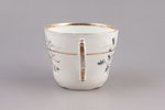 tea pair, porcelain, M.S. Kuznetsov manufactory, hand-painted, Riga (Latvia), Russia, the border of...