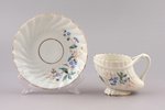 tea pair, "Сornucopia", porcelain, Khrapunova-Novogo manufactory, hand-painted, Russia, the 19th cen...