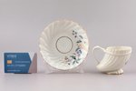 tea pair, "Сornucopia", porcelain, Khrapunova-Novogo manufactory, hand-painted, Russia, the 19th cen...
