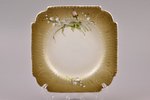 dekoratīvs šķīvis, "Ziedi", porcelāns, Gardnera porcelāna rūpnīca, Krievijas impērija, 1870-1890 g.,...