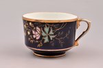 tējas trio, porcelāns, M.S. Kuzņecova rūpnīca, Krievijas impērija, 1891-1917 g., Ø (apakštasītes) 14...