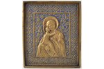 icon, Our Lady of Vladimir, copper alloy, 1-color enamel, Russia, the border of the 19th and the 20t...