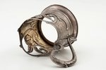 tea glass-holder, silver, "Elephants", 875 standard, 119.45 g, Jewelry and watch factory, 1958, Mosc...