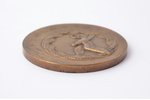 table medal, Man's true prosperity is his work, bronze, Latvia, 1934-1939, Ø 50 mm, 61.5 g, by B. Dz...