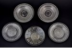 a set, 5 jam jars (2+2+1), Europe, the beginning of the 20th cent., Ø 13 / 12.6 / 12.2 cm...