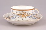 coffee pair, hand painted, porcelain, M.S. Kuznetsov manufactory, Russia, the border of the 19th and...