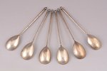 set of 6 teaspoons, silver, 84 standard, total weight of items 104, 14.1 cm, 1896-1907, Moscow, Russ...
