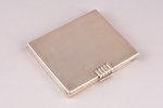 powder-box, silver, with mirror, 925, 916H standard, total weight of item 90.45, 7.6 x 6.8 cm, 1952,...