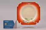 декоративная тарелка, "Цветы", фарфор, Фарфоровый завод Гарднера, Российская империя, 1870-1890 г.,...